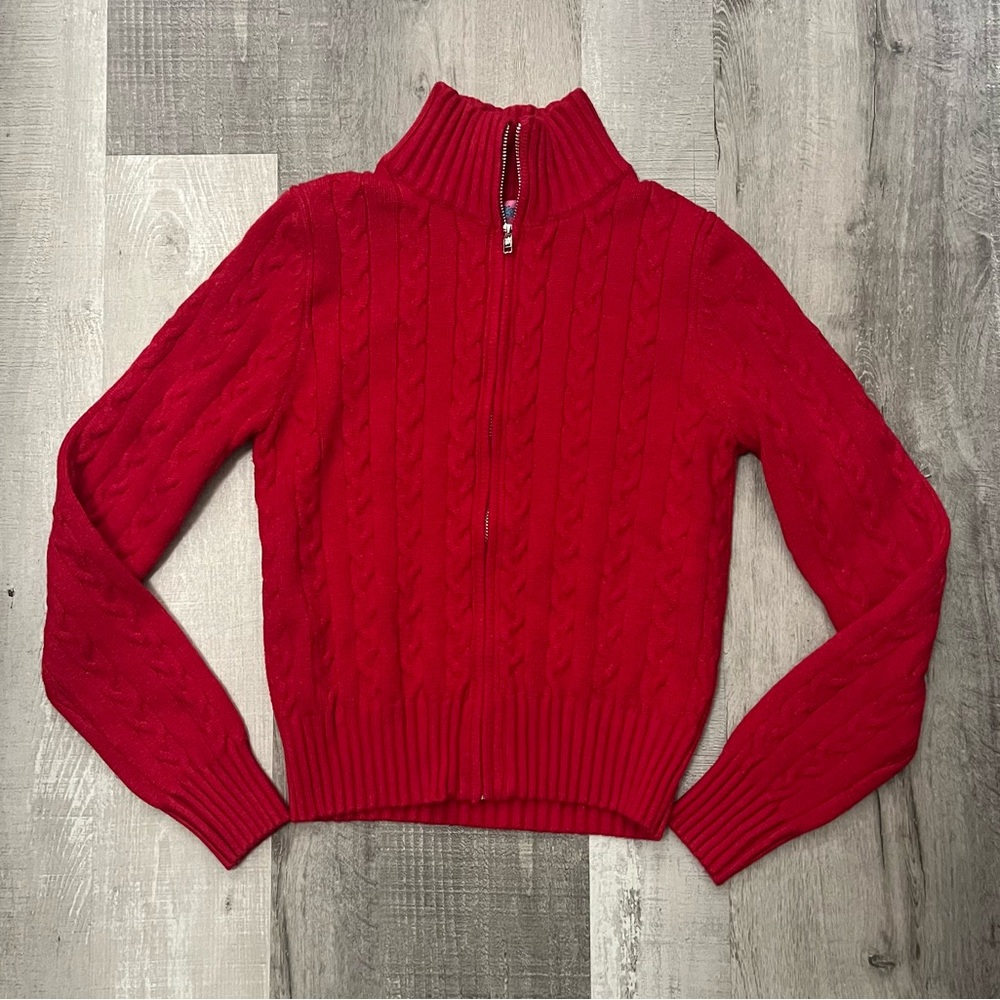 Edikted Ryn Cable Zip Sweater Size Small - Picture 3 of 5